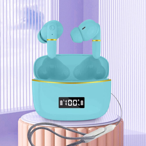 Jacenvly2024Νέα ακουστικά Bluetooth, ενσύρματα/Bluetooth ακουστικά με ψηφιακή οθόνη, διάρκεια 1