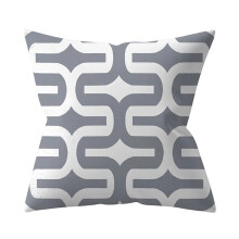 Kissenbezüge aus Baumwoll-Leinen-Mischgewebe, geometrisches Muster, 45 x 45 cm, Polyester, grau, für Sofakissen, Dekokissen, Heimdeko