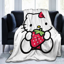Hello Kitty Decke, ultraweiche Mikrofleece-Decke, Mikrofaser-Überwurfdecke für Couch, Sofa, Bett, 127 x 102 cm