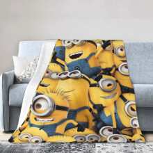MinionS Ultra-Soft Micro Fleece -peitto, 3D-tulostus, yhteensopiva kaikkiin vuodenaikoihin, sohvan ja vuodesohvan päiväpeitto lapsille ja