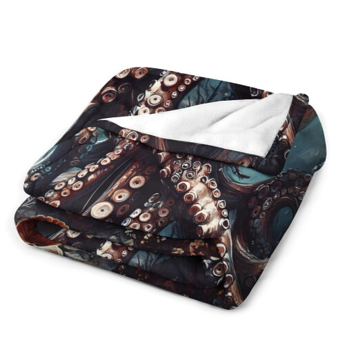 Κουβέρτα Octopus Skull Super Soft Χριστουγεννιάτικη Κουβέρτα Flannel Microfiber για Καναπέ-Κρεβάτι, 2