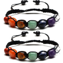 2er-Set Energy7Chakra-Armbänder, Unisex-Armbänder aus Kristallheilsteinen