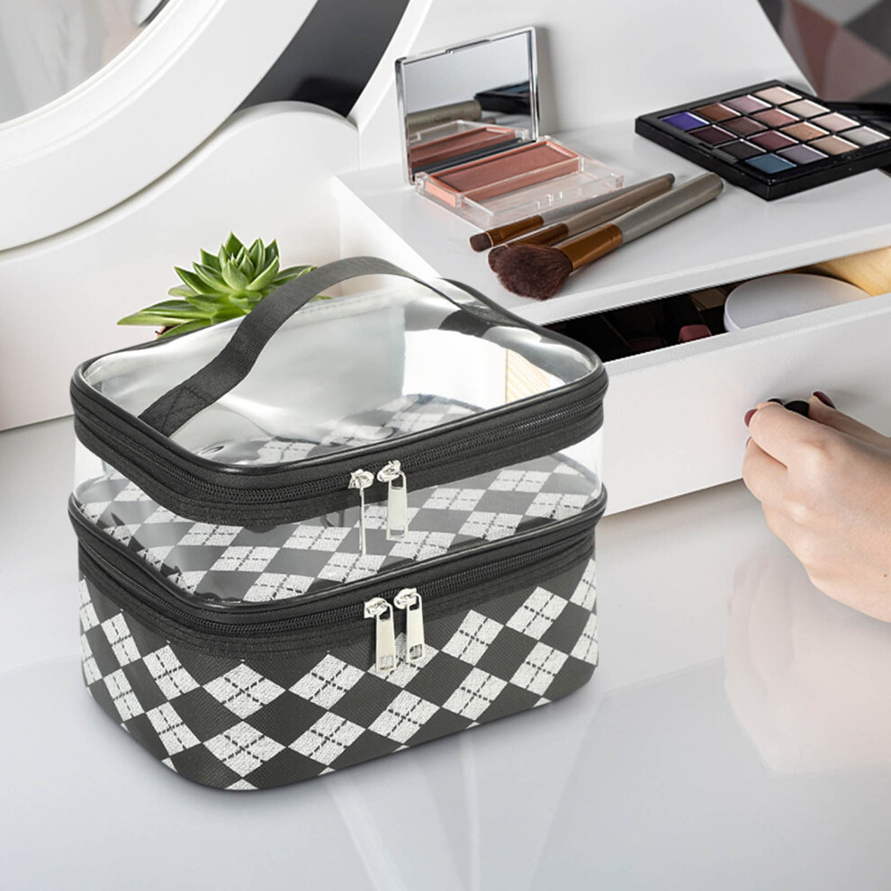 Jacenvly Travel Bags for Men Clearance Double Layer Portable Portable Toiletries Storage Box Large Capacity Cosmetics Storage Bag