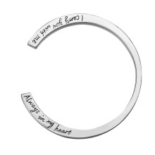 Gegraveerde unisex dames hartvormige gedenkarmband/urnmedaillon met kettingmotief, handbot en versiering, zilverkleurig.