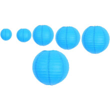 10,5 cm, 15,5 cm, 20,5 cm, 30,5 cm, 40,5 cm, kinesiske japanske papirlanterner i farver og størrelser (Azurblå)