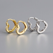 Hesroicy1Pair Γυναικεία Σκουλαρίκια Μποέμ Χιπ Χοπ Χρυσό Χρώμα Τιτανίου Ατσάλι Love Heart Shape