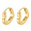 Hesroicy1Pair Γυναικεία Σκουλαρίκια Μποέμ Χιπ Χοπ Χρυσό Χρώμα Τιτανίου Ατσάλι Love Heart Shape 2