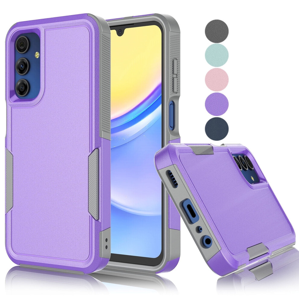 Compatible With Samsung Galaxy A15 5G Case, Shockproof Heavy Duty Armor 2-In-1 Rugged Cover For 6.5" - Black 9395123045252
