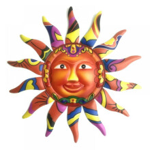 Home Decoration Wall Hanging Crafts Sun Wall Decoration Garden Ornaments Orange, Orange