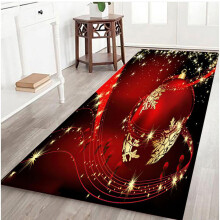 Christmas Indoor Runner Rug Hallway Kitchen Living Room Non Slip Absorption Machine Washable Floor Carpet Decorative, Red 2' x 6'