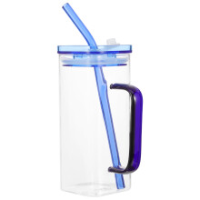 Smoothie-Becher, Glas mit Deckel, durchsichtiger Kaffeebecher, Trinkgläser, Deckel und Strohhalm, Flaschengriff, Bier, Silicagel