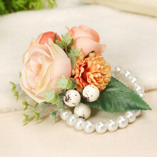 Quinlirra Paasarmbanden voor Dames, Uitverkoop, Polsarmbandjes met Bloemenmotief, Rekbaar, Bruiloft, Gala, Feest, Handbloem, Paasdecoratie
