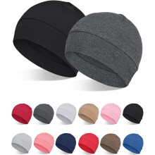 2 ou 4 unidades de gorros de viscose de bambu para homens e mulheres, forro de capacete, touca leve para dormir, ideal para quem sofre de queda de