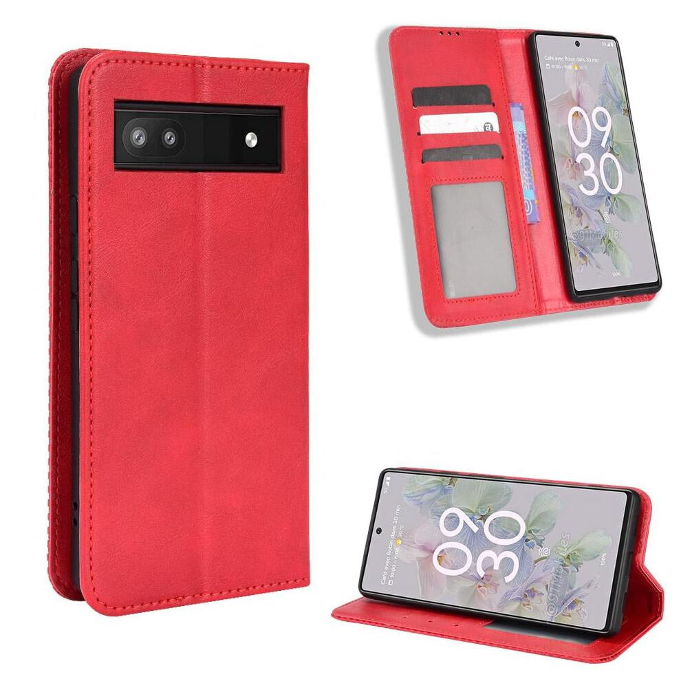 Case For Google Pixel 6A Magnetic Closure Pu Leather Wallet 9395123144658