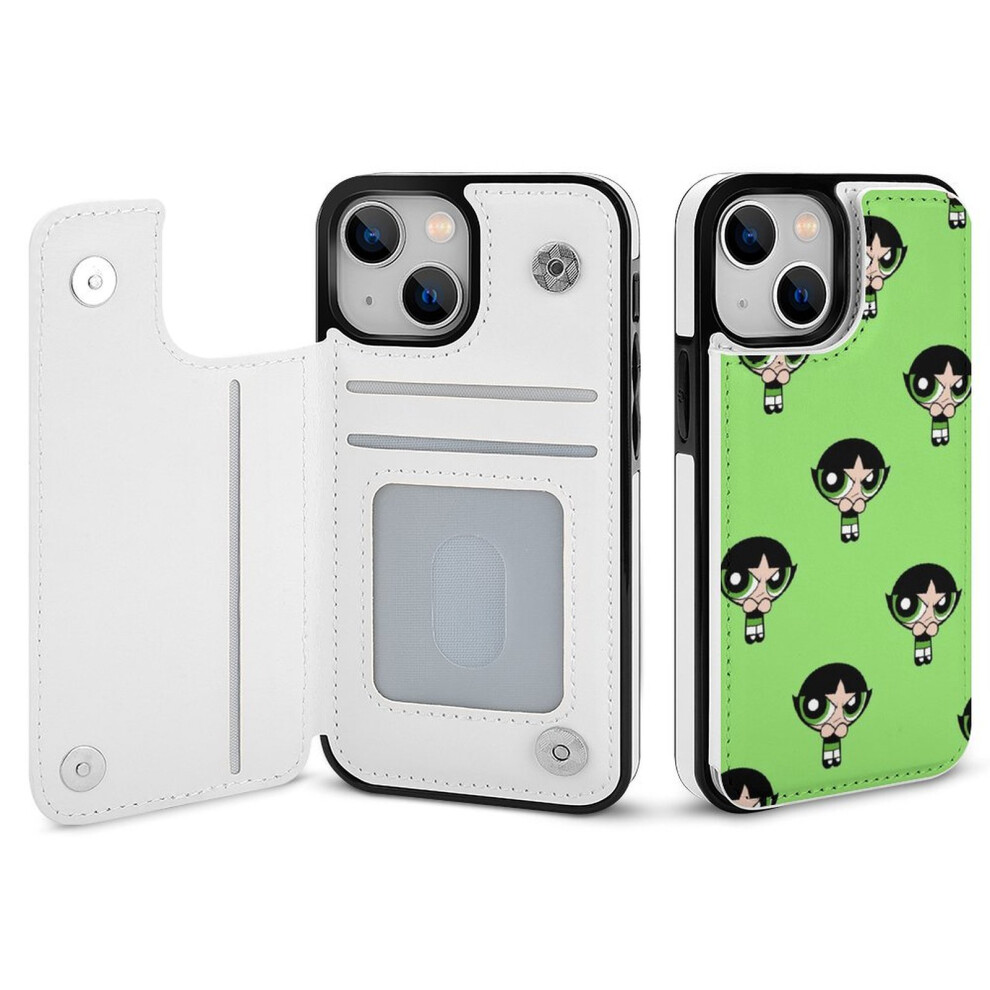 The Powerpuff Girls For Compatible With Iphone 14 Wallet Case, Pu Leather Flip Folio With Card Holder, Kickstand, Magnetic Clasp, Shockproof Cover 9395123144467