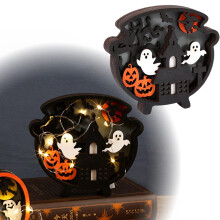 Enfeites de abóbora para decoração de Halloween, decorações de mesa de madeira, adereços de buxo para casa e mesa de jantar, artigos para as