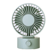 USB Desk Fan with HeadShaking Airflow, Quiet DoubleBlade Power, 30 Tilt, Green