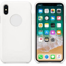 Glat flydende silikone-cover kompatibelt med Apple, kompatibelt med iPhone X, hvidt