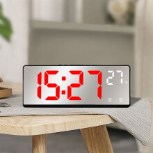 YgkuHd Multifunktionsuhr, Wohnzimmer-Wanduhr, Heimdekoration, Digitaluhr, geräuschlos, Temperatur- und Luftfeuchtigkeitsanzeige, Farbdisplay