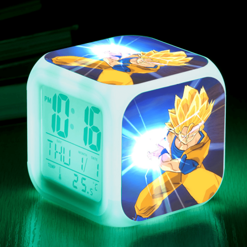 Ψηφιακό Ξυπνητήρι HANNTAOO για Παιδιά με Μοτίβο Dragon Ball, LED 7 Χρωμάτων, Θερμόμετρο,