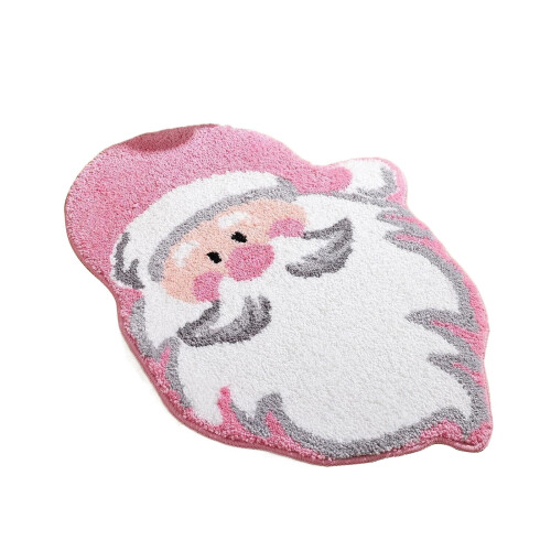 Χαλιά Μπάνιου Giyblacko Santa Κόκκινο Χριστουγεννιάτικο Χαλί Απορροφητικό Πλενόμενο