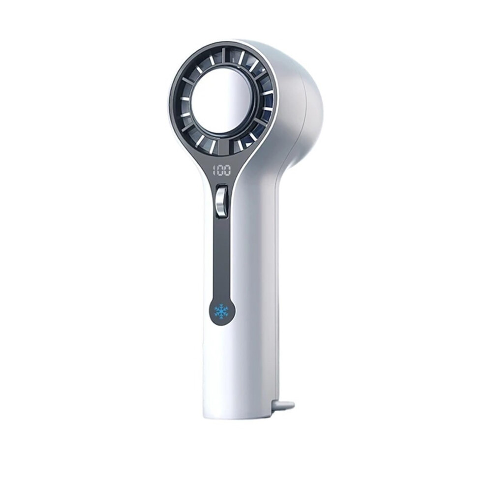 3000Mah Portable Handheld Fan With Double Ice Cooling, Speed Usb Rechargeable Foldable Fan For Indoor And Outdoor Use Silver 9113335000421