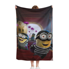 Minions Flanelldecke, superweich, kuschelig, bequem, aus flauschiger Flanellwolle, für Sofa, Bett und Reisen – 350 g