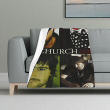 Decke, mehrfarbig bedruckt, superweicher Flanell, leichte, flauschige Plüschdecke, Eric Church