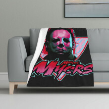 Decke, mehrfarbig bedruckt, superweicher Flanell, leichte, flauschige Plüschdecke, Michael Myers Stay Rad