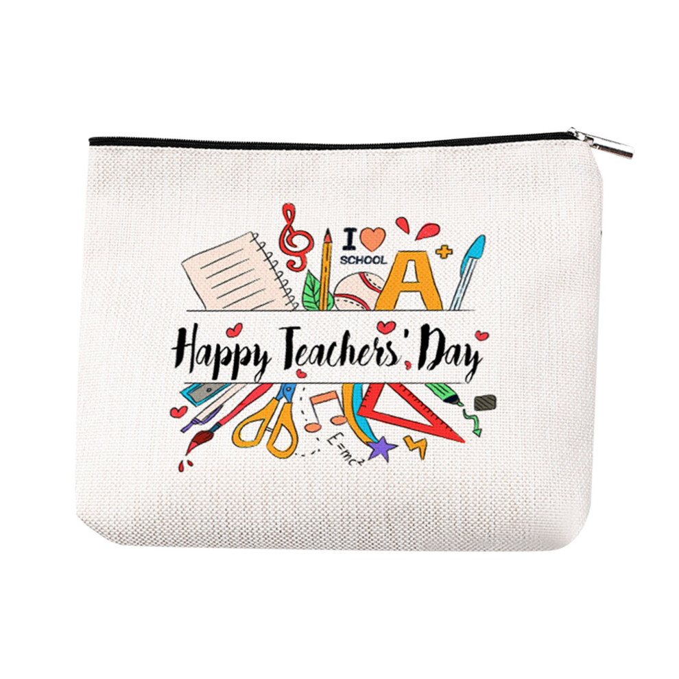 Yakbaofuo Teacher Gifts Makeup Bags, 2 Unique Designs, 9.84 X 6.69 Inch, Travel Cosmetic Case with Zipper, Teacher Appreciation Gifts
