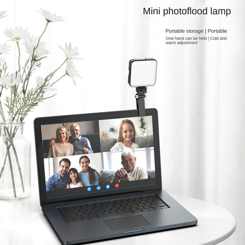 FL02Mini Lampe d'appoint LED pour caméra, selfie, téléphone portable, ordinateur, visioconférence, éclairage d'appoint à intensité variable 1