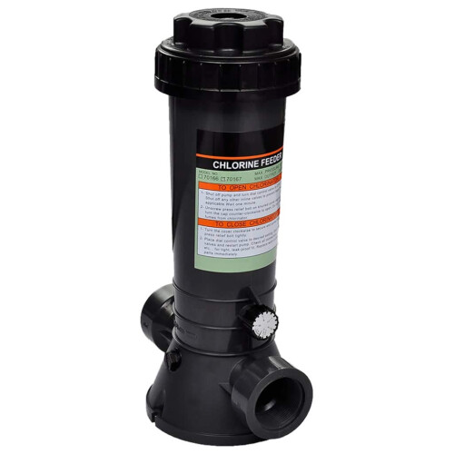 Automatic Chlorine Feeder with Adjustable Flow Control, 1.5 Inch Thread Pool Chlorinator, Black