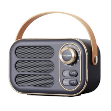 Multifunctional Mini Portable FM Radio Bluetooth Speaker USB Tf Aux Indoor Outdoor Retro Design Wireless Speaker Gray