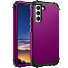 Kompatibelt med Samsung Galaxy S22Plus cover, 3-i-1 hybrid robust stødsikkert Defender cover til S22+/Plus 5G 6,6", lilla