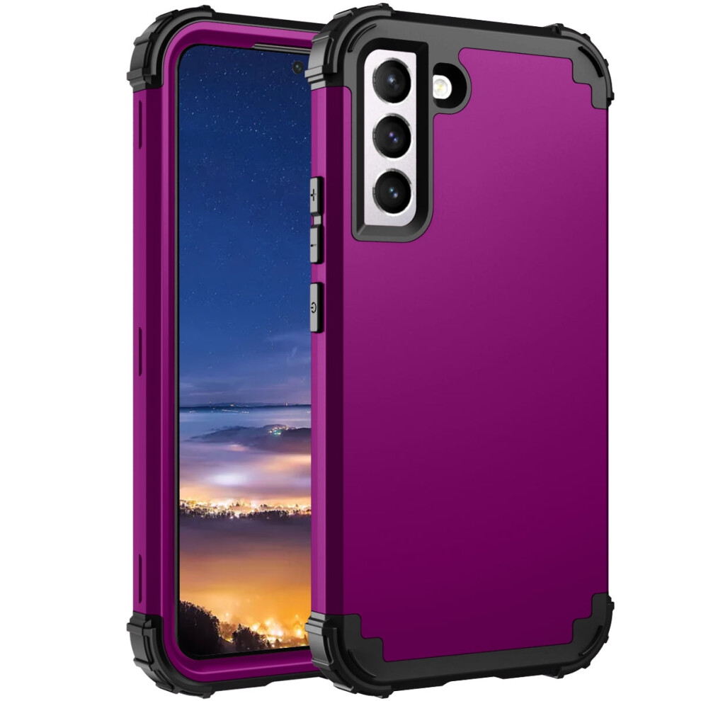 Compatible With Samsung Galaxy S22 Plus Case, 3-In-1 Hybrid Rugged Shockproof Defender Cover For S22+/Plus 5G 6.6", Purple 9395123373713