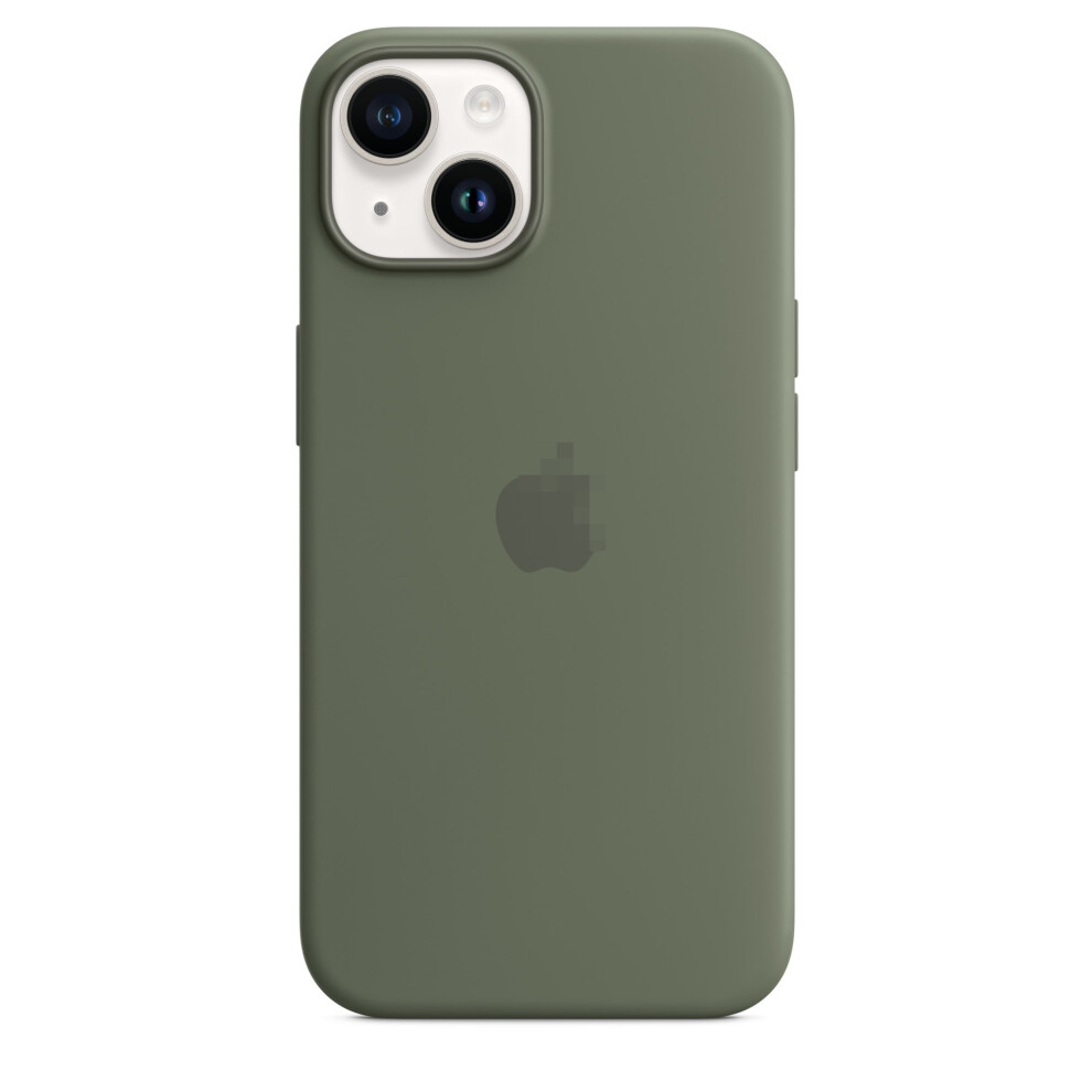 Compatible With Iphone 14 Silicone Phone Case With Magsafe -Olive Green 9395123373836