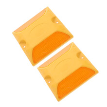 2pcs Reflective Road Markers DoubleSided Weather Resistant Pavement Reflectors for Night Safety