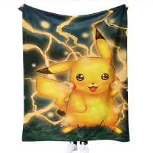 Söpö Pikachu-peitto - Superpehmeä fleece, lämmin lahja jouluksi, halloweeniksi, syntymäpäiväksi, 4 vuodenaikaan, yhteensopiva kaikkiin