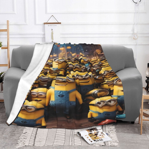 Κουβέρτα Minions Fleece Super Soft Cozy Throw Butter, Ελαφριά Ασαφές Άνετο Φανελένιο Κουβέρτα Ζεστό 1