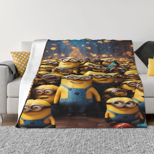 Κουβέρτα Minions Fleece Super Soft Cozy Throw Butter, Ελαφριά Ασαφές Άνετο Φανελένιο Κουβέρτα Ζεστό