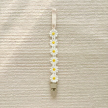 Korean Style Cute Flowers Little Daisy Baby Anti-Lost Clip Teether Comfort Toy Drop-Preventing Chain Baby Nipple Rope