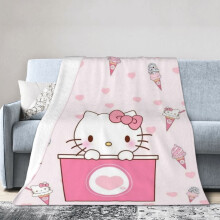 Hello Kitty -hotellihuopa, anime-huopa sängylle, sohvahuopa, erittäin pehmeä fleecehuopa makuuhuoneeseen, olohuoneeseen, 60 x 50 tuumaa