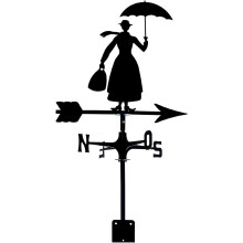 Retro Metal Weather Vane for Garden and Roof with Smooth Wind Rotation and Durable Bracket
