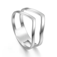 RSAMD Simple Wave Ring Roestvrijstalen Feestvingerringen Sieraden Verjaardagscadeau - 10 - Staal