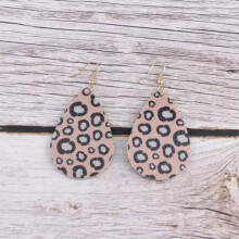 RSAMD Fashion Boho oorbellen met slangenprint en druppelvormige haakjes van PU-leer voor dames, Boheemse sieraden - Koraal