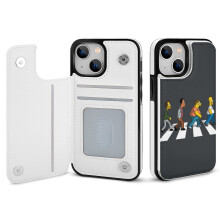 Simpson kompatibelt med iPhone14Wallet-etui, PU-læder flip-cover med kortholder, støtteben og magnetisk lås, stødsikker