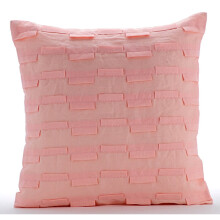 HomeCentric Stoelkussenhoes Roze Sierkussens 18x18 inch Pak van 2 Katoenen Linnen Kussenslopen - Suikerspin