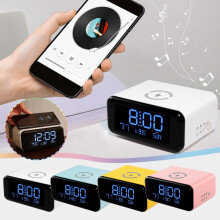 Jacenvly2024Neuer Radiowecker mit großem Display, Bluetooth-Lautsprecher, 10-W-Wireless-Ladefunktion und warmem Nachtlicht