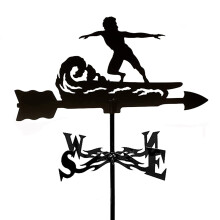 Stainless Steel Metal Weather Vane with Roof Mount, Retro Wind Direction Indicator for Garden Yard