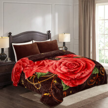JML King Size blødt og varmt fleece-sengetæppe vendbart tykt minktæppe 213 x 233 cm, 2,4 kg